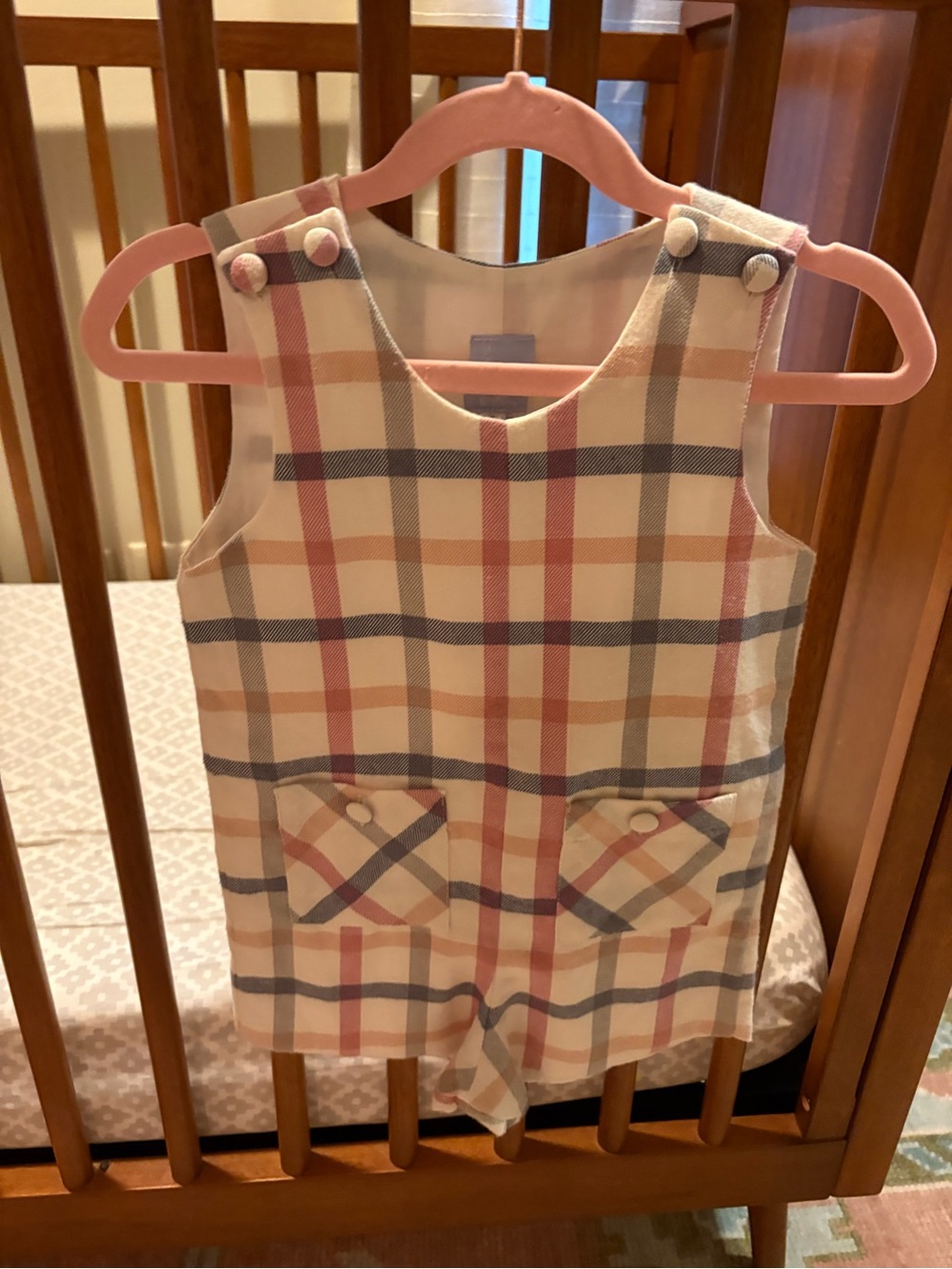 Bella Bliss Boys 3T Plaid Button-Shoulder tartan Romper JonJon